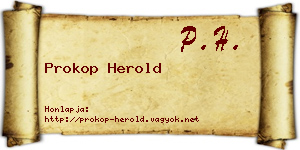 Prokop Herold névjegykártya